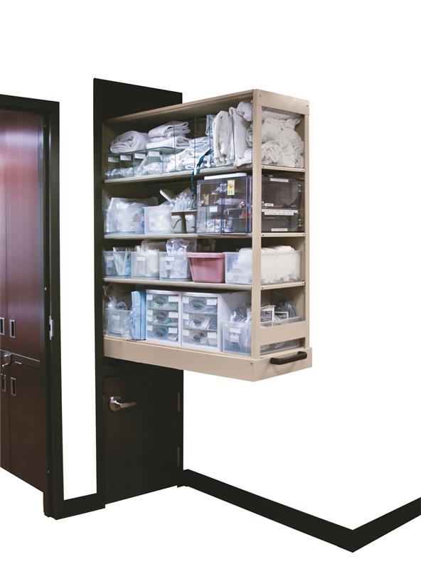 Plastic Bin Space Saver Frame Works Adjustable Shelving For Clean Par  Utility Rooms Storing Medical Supplies For Nurses