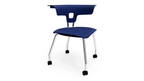 4-Leg Chair with Casters, Poly Seat
