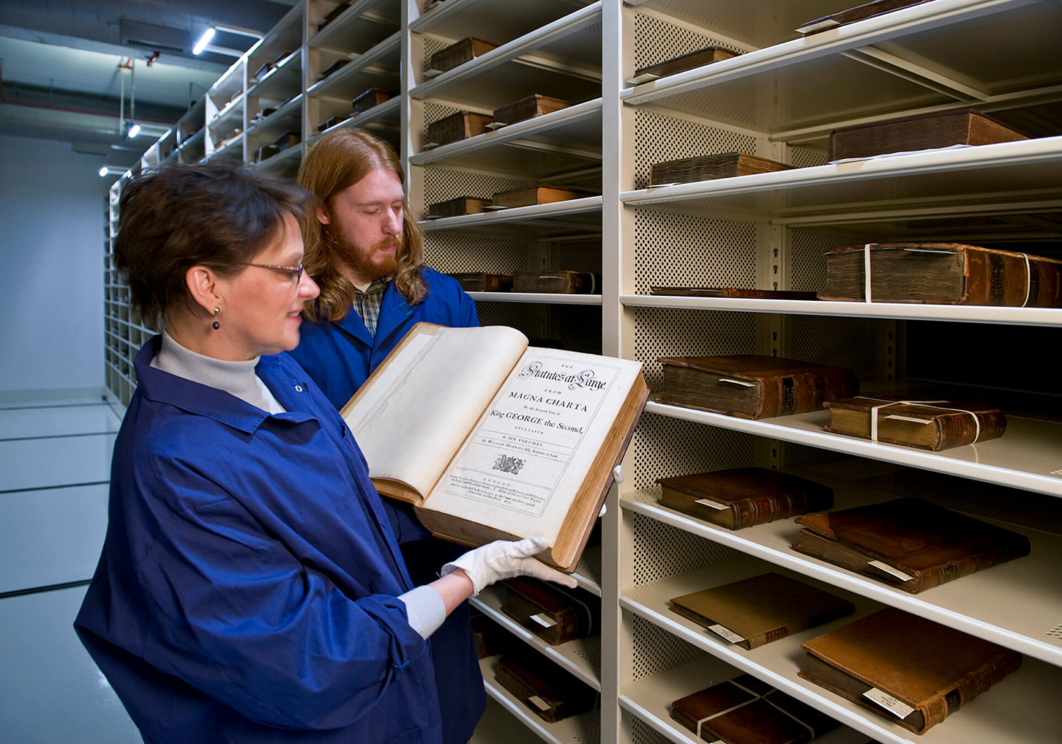 Archival book storage on Static Shelving, State Library of Pennsylvania ...